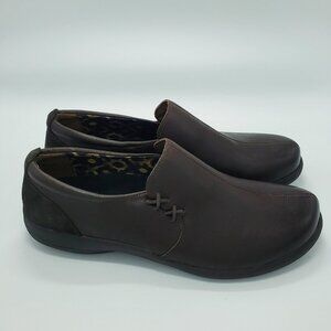 Abeo Eastbourne Dark Brown Leather Slip On Comfort Shoes Women’s Sz 9.5